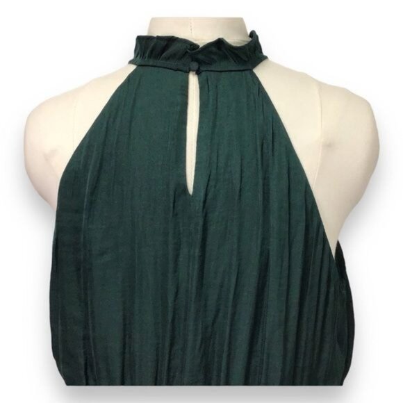 Nine West Women’s Sleeveless Ruffle Halter Peplum Blouse, Green, size XXL - Picture 5 of 9